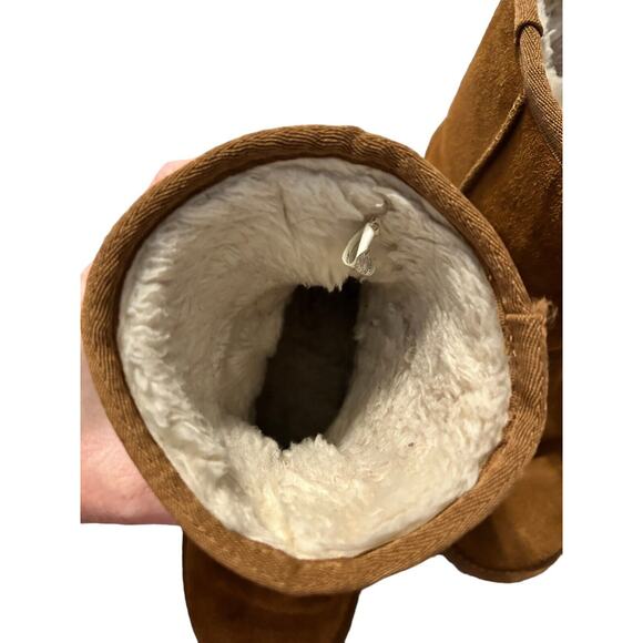 Koolaburra By UGG‎ Boots Youth 4 Short Shearling Winter 1019374 Brown Leather - Picture 10 of 11